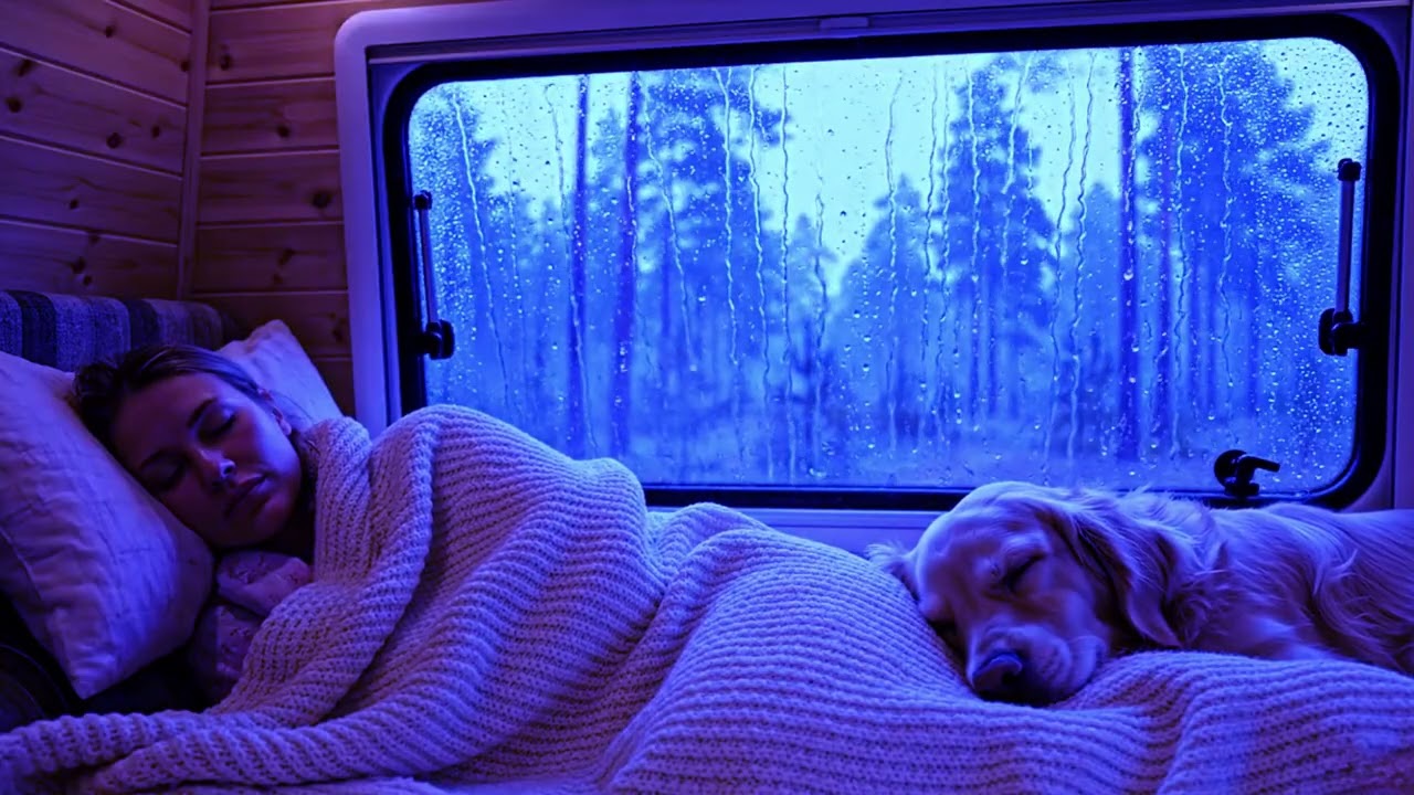 Thunderstorm Rain Sounds for Sleep with Cozy Night and Safe Room Feeling