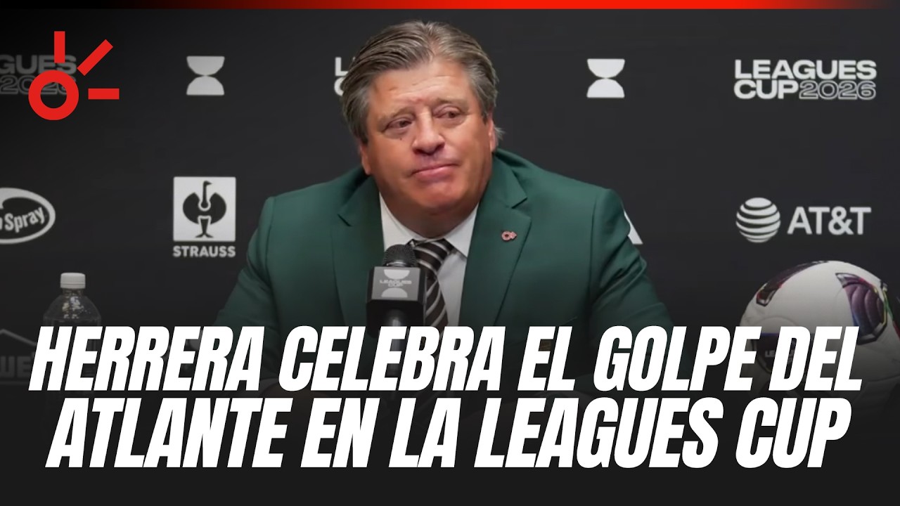 Miguel Herrera celebra el GOLPE del Atlante en la Leagues Cup