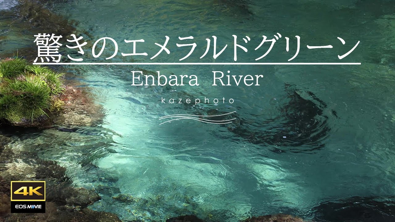 4K映像 + 自然の音 /　湧水(伏流水)の流れる円原川の美しい自然　驚きのエメラルドグリーン