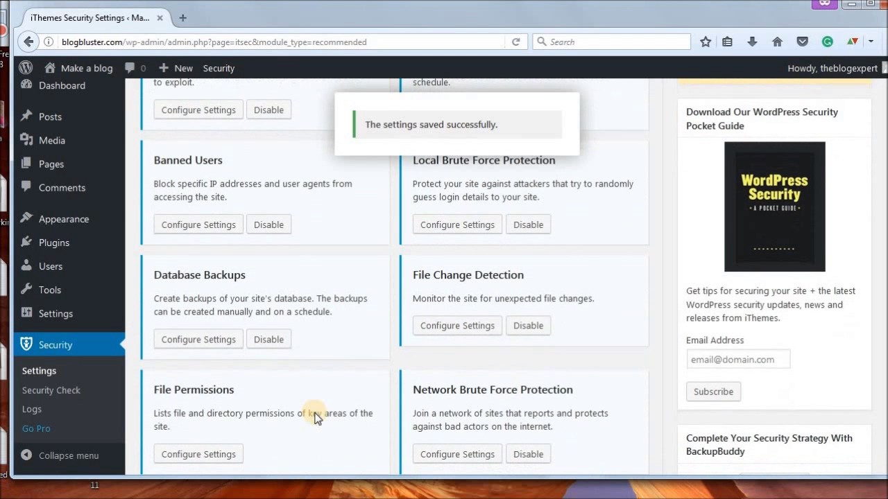 Wordpress iTheme security plugin setup for maximum security of your blog/website hindi/urdu