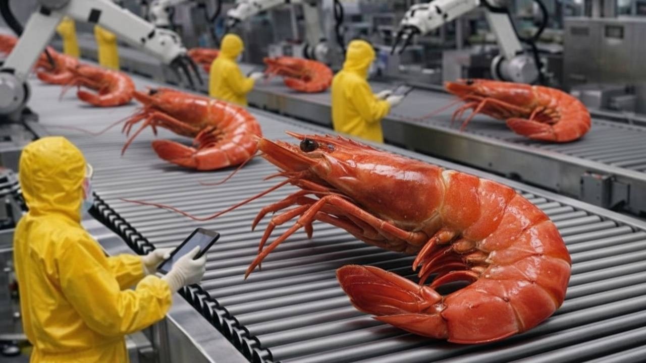 Как на заводе в США производятся паста из креветок и кулинарное масло США.