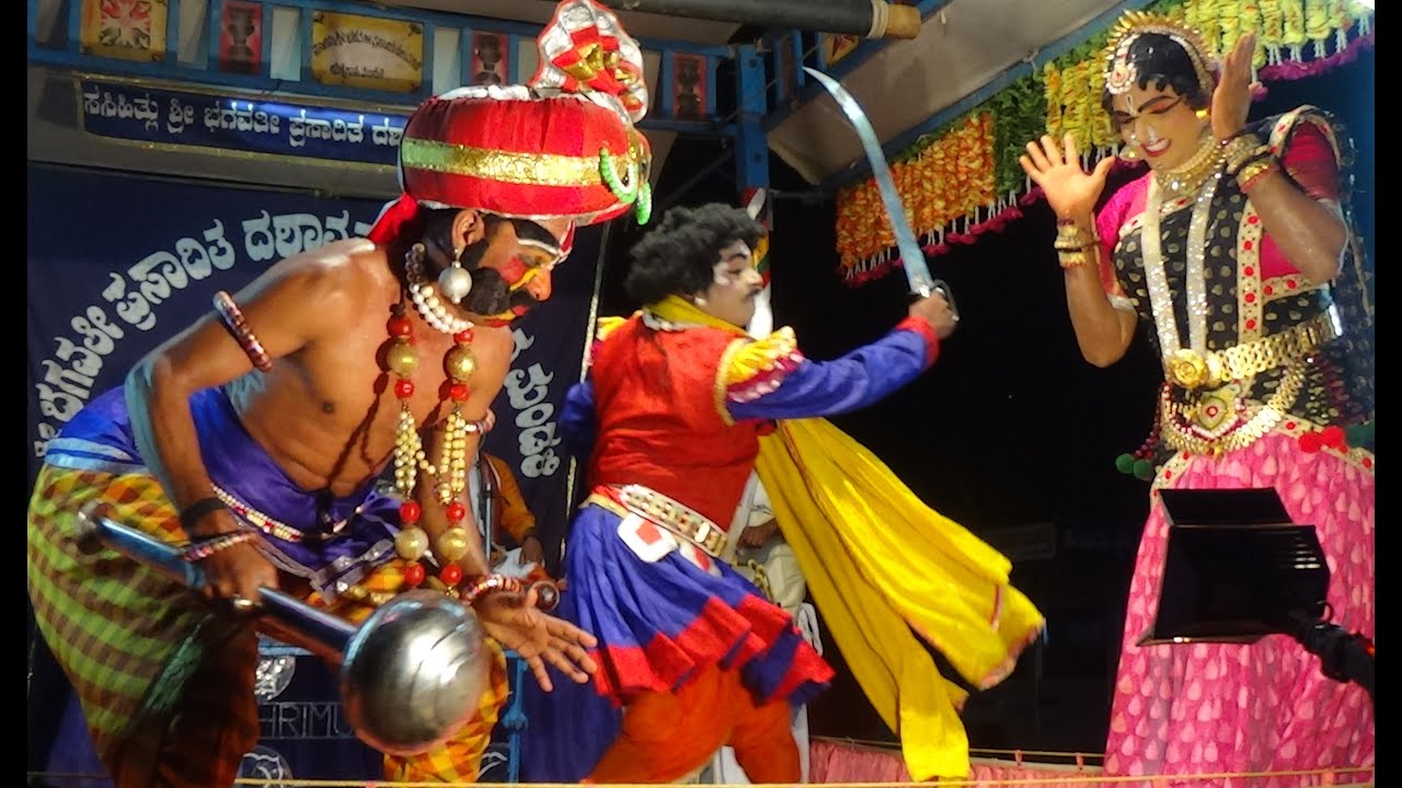 Yakshagana -- Tulu - Rangasthala - 5 - Bangady - Kolambe - Cheluru Hasya