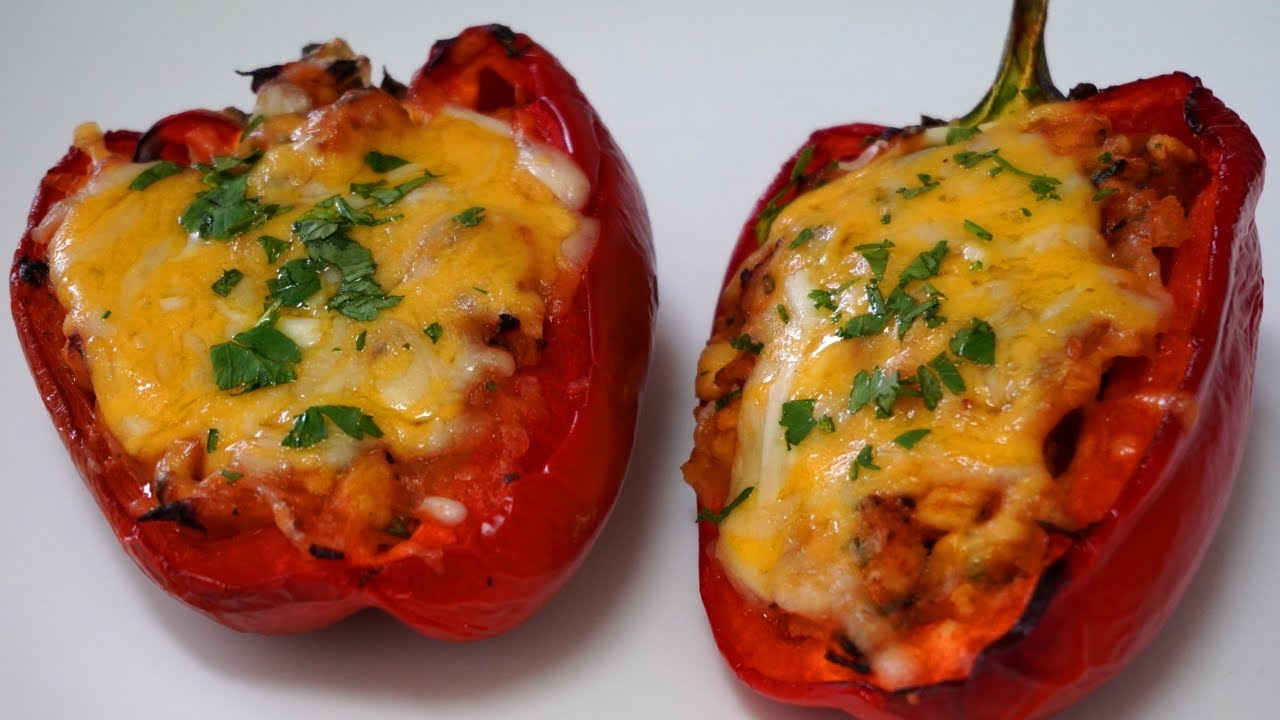 Pimientos Rellenos de Pollo al Horno🌶️¡Una Delicia Para Tu Paladar!😋
