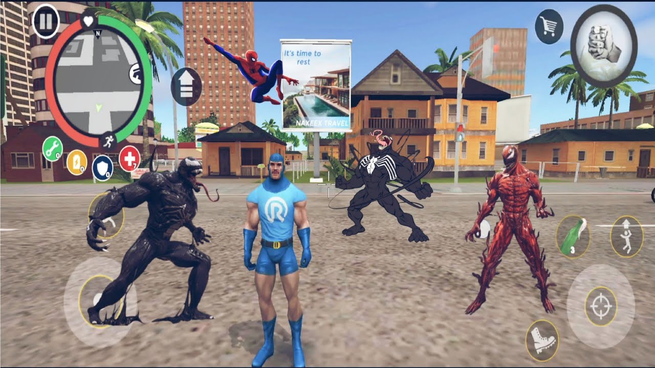 Rope Hero Vice Town | City Missions 4k Gameplay Open City Simulator Police Fight Mobile Gameplay #12