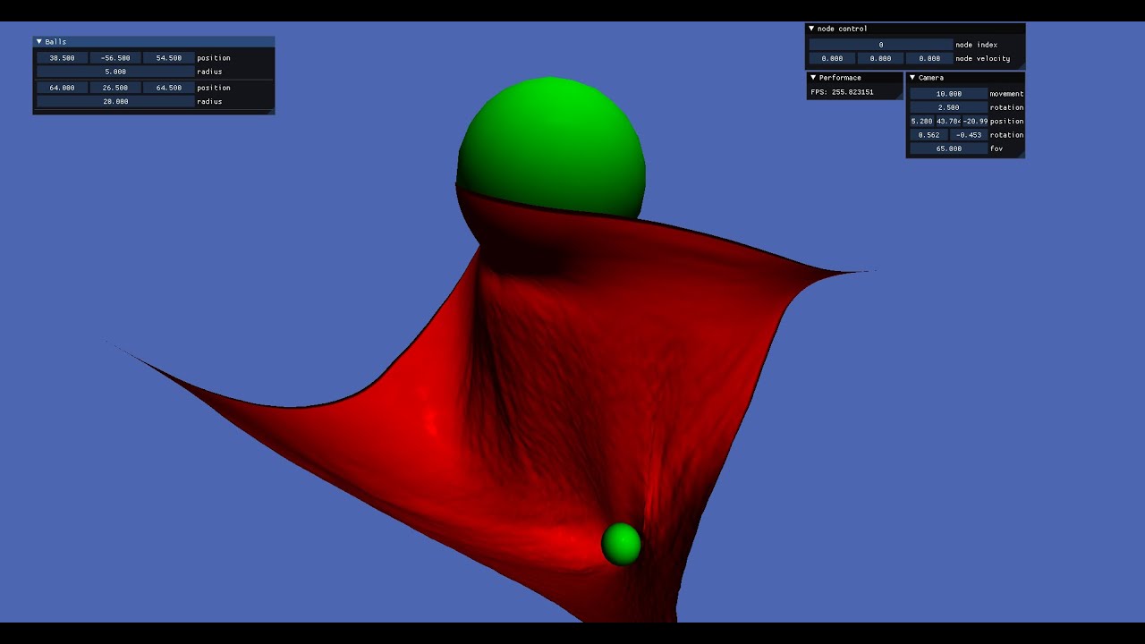 cloth simulation (Vulkan compute shaders)