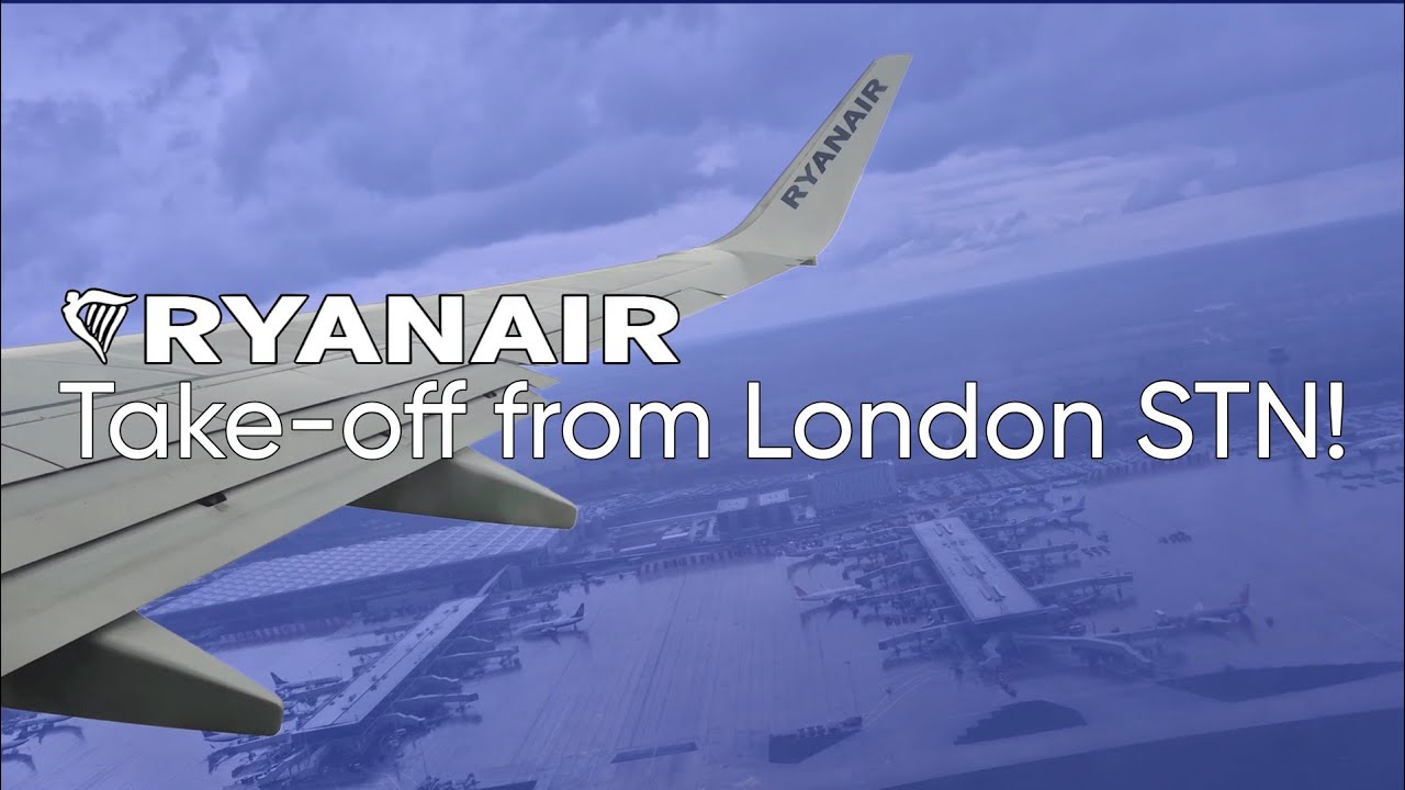 4K | Ryanair B737-800 Engine Start and Takeoff from London Stansted