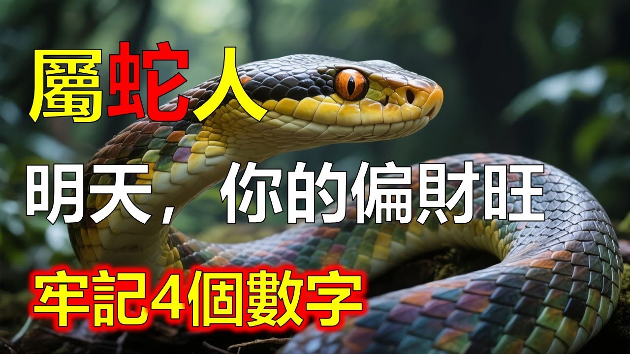 屬蛇人，明天，你的偏財旺，勞記4個數字。#2026蛇#生肖蛇