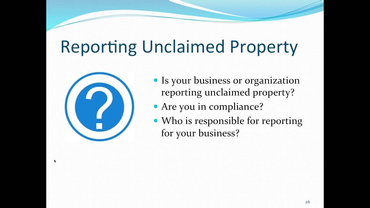 SCR Webinar: Unclaimed Property Program Overview