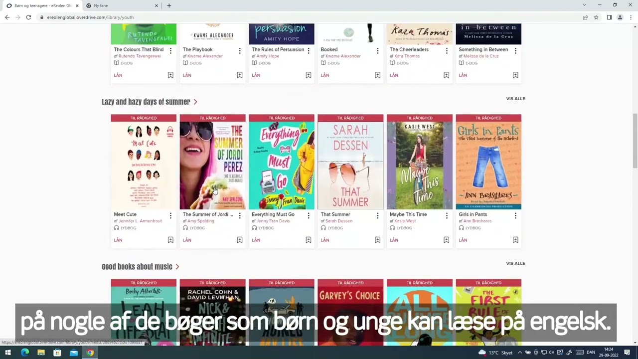 E-b&oslash;ger og lydb&oslash;ger p&aring; engelsk