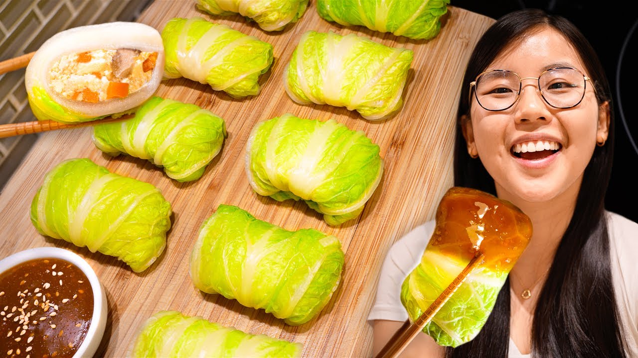 JUICY Asian Cabbage Rolls 🥬 (TRENDING plant-based dish, NO STEAMER)