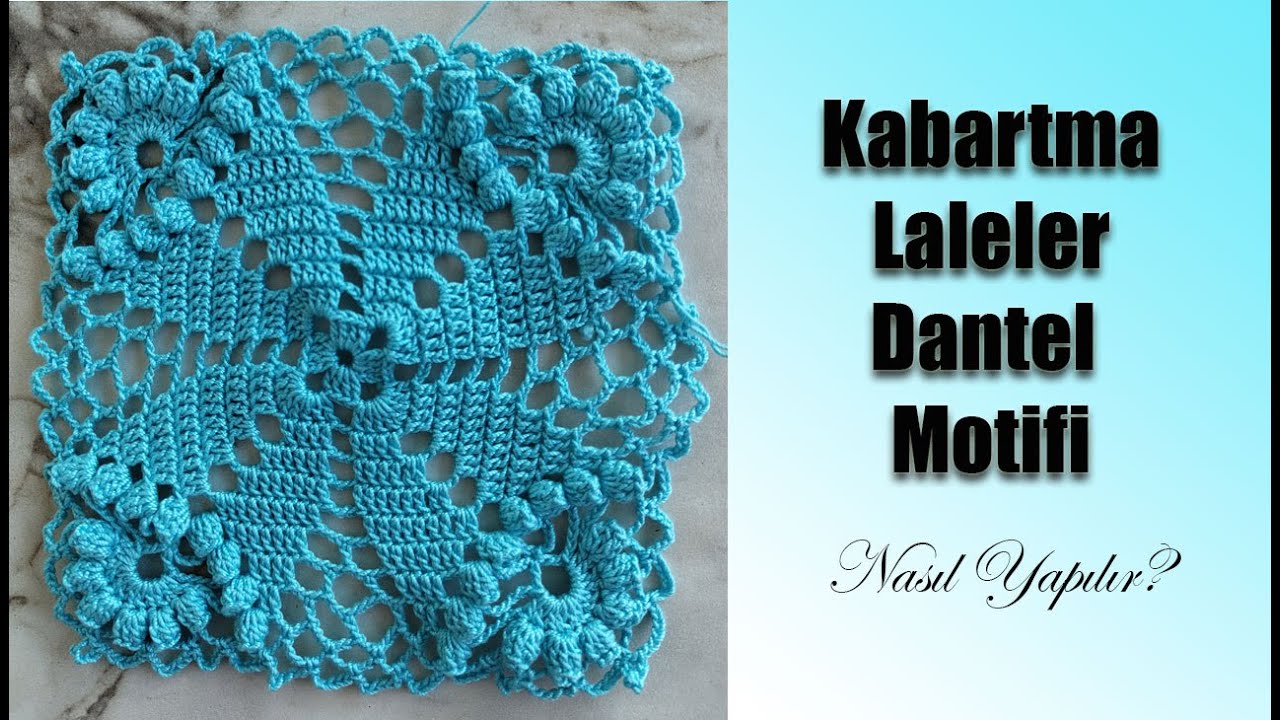 Kabartma Detaylı Laleli Masa Örtüsü Yatak Örtüsü Televizyon Battaniyesi Motifi Nasıl Yapılır?