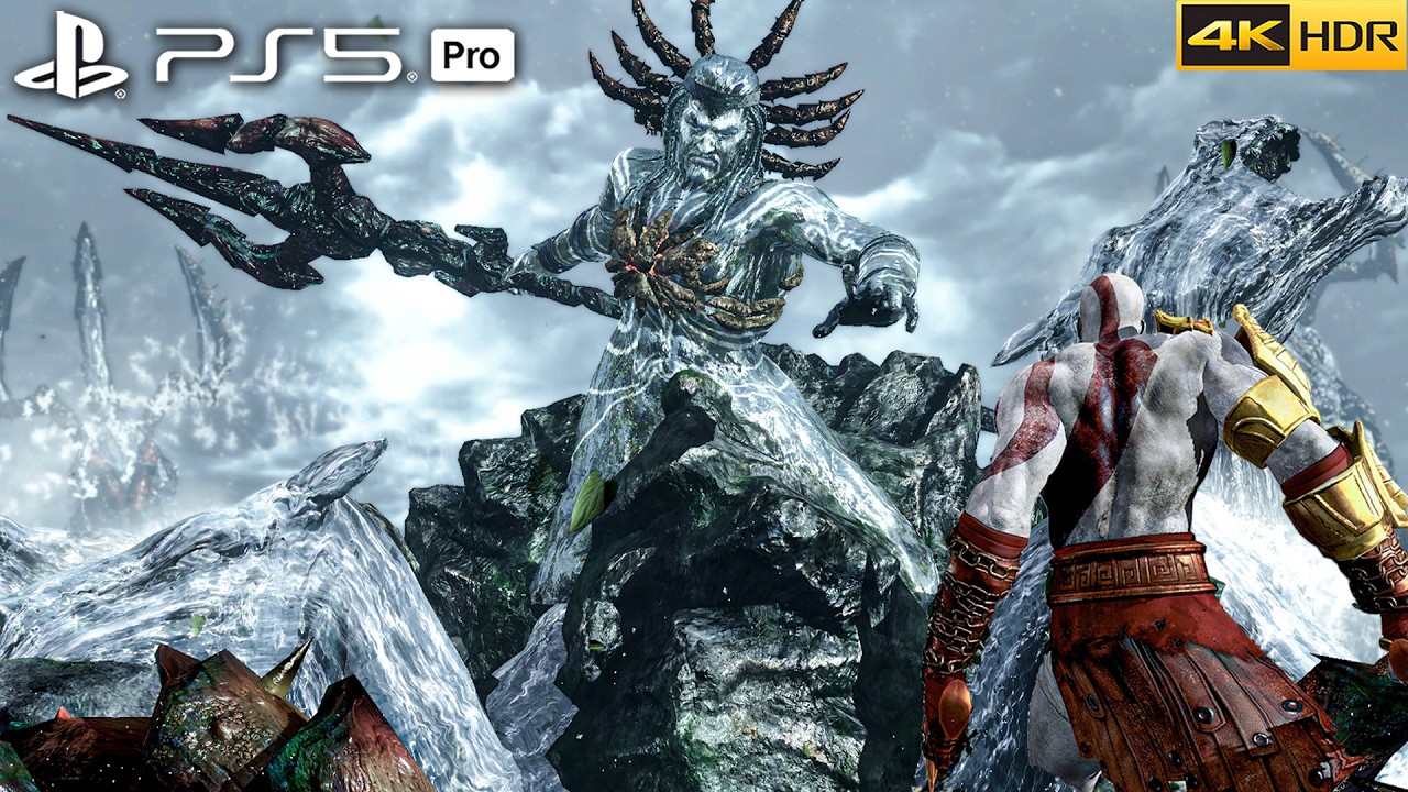 GOD OF WAR 3 REMASTERED | Kratos Vs Poseidon Boss Fight Gameplay [PS5 PRO 4K 60FPS HDR]