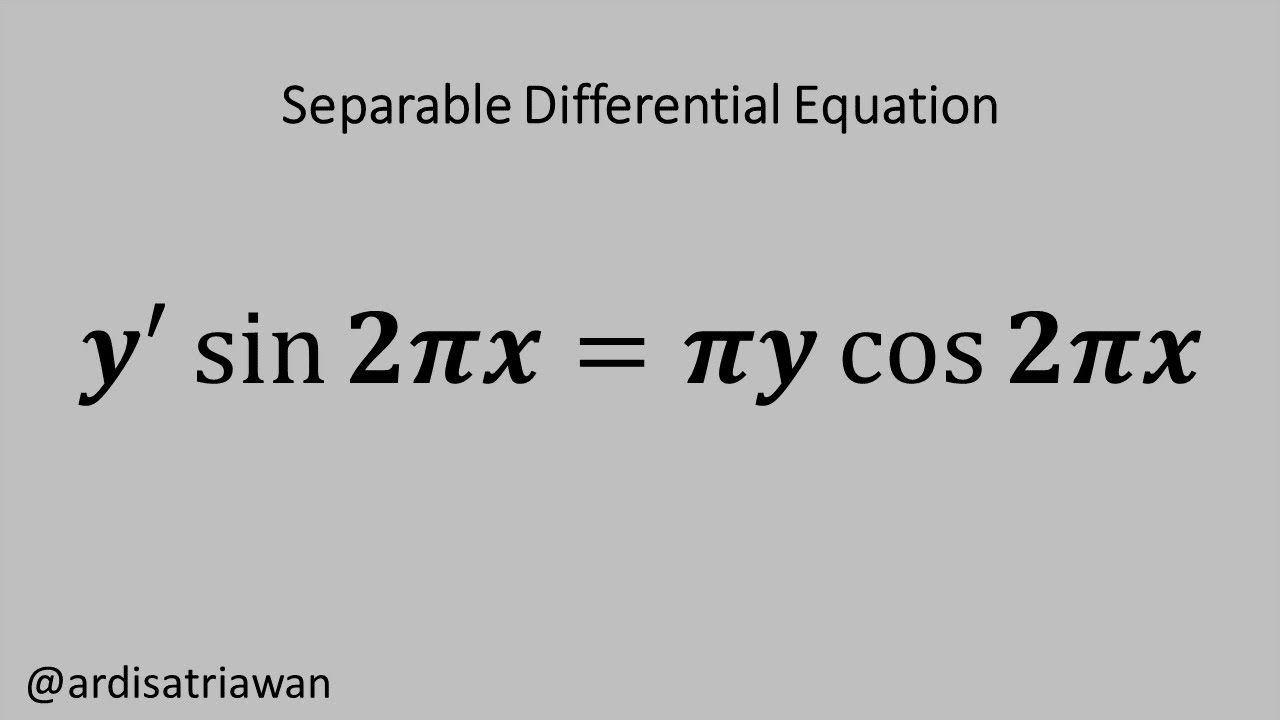 [Bahasa Indonesia] Kreyszig - Advanced Engineering Mathematics 10th Ed - Problem 1.3 Question 4