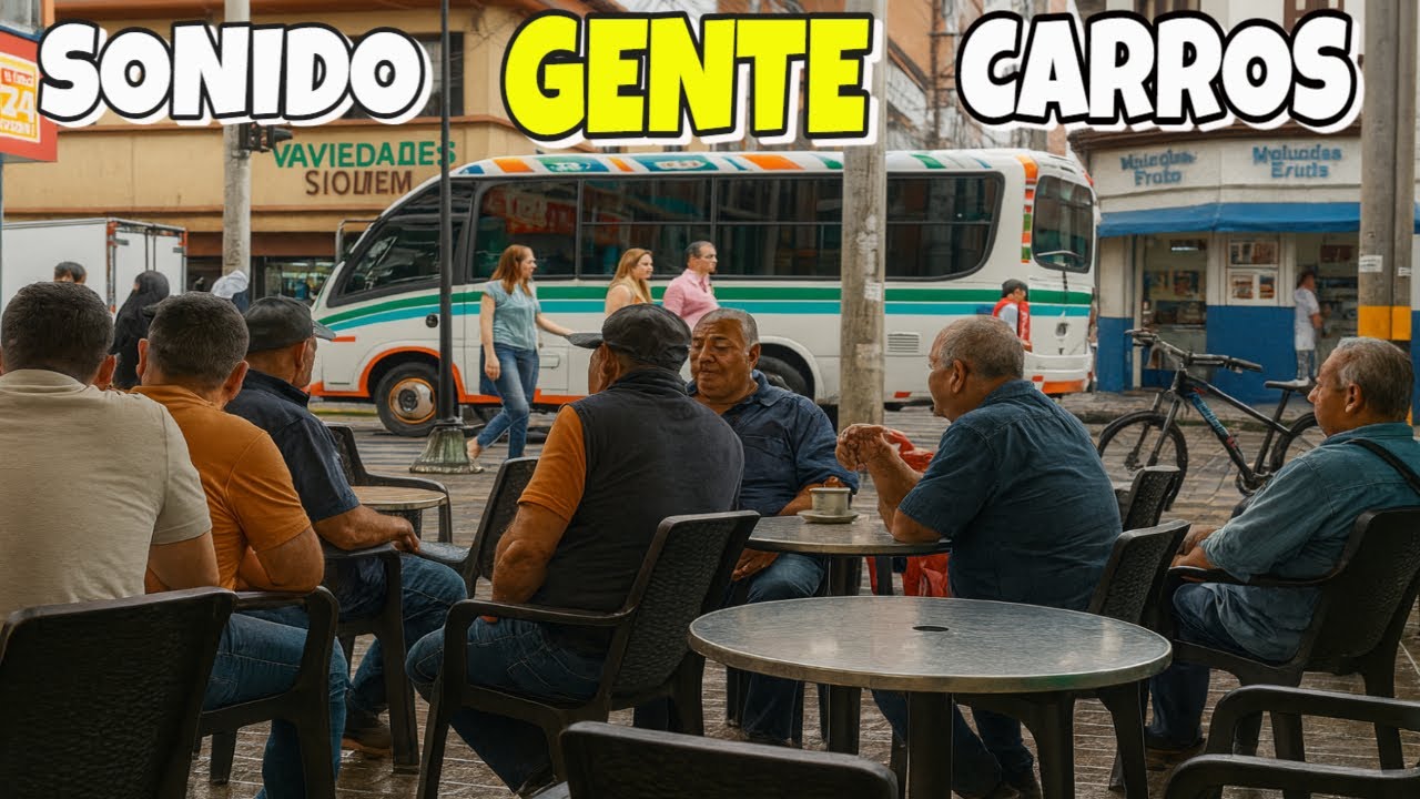 Sonido de GENTE y Tráfico de CARROS en la Ciudad