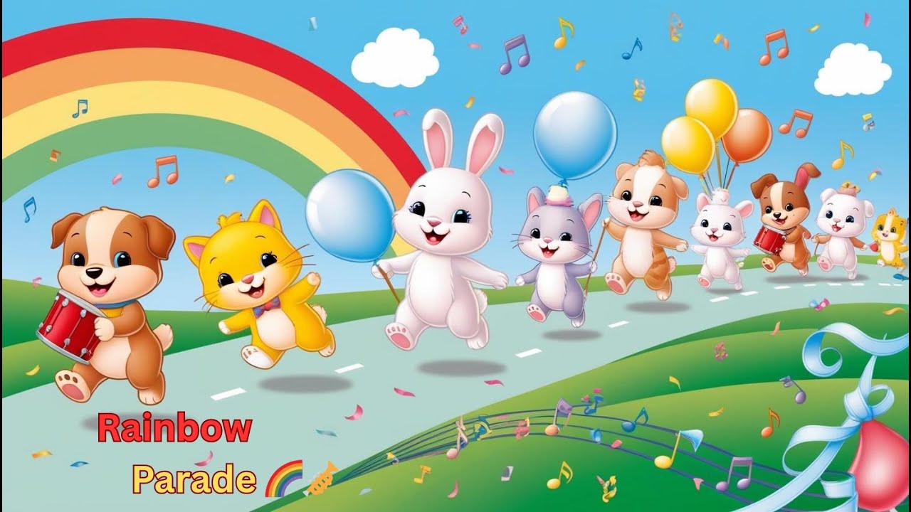 🎵 ❤️ Colors of the Rainbow Parade 🌈🎺 |#babyrhymes  #nurseryrhymes #cocomelon #laltamatar #babyshark