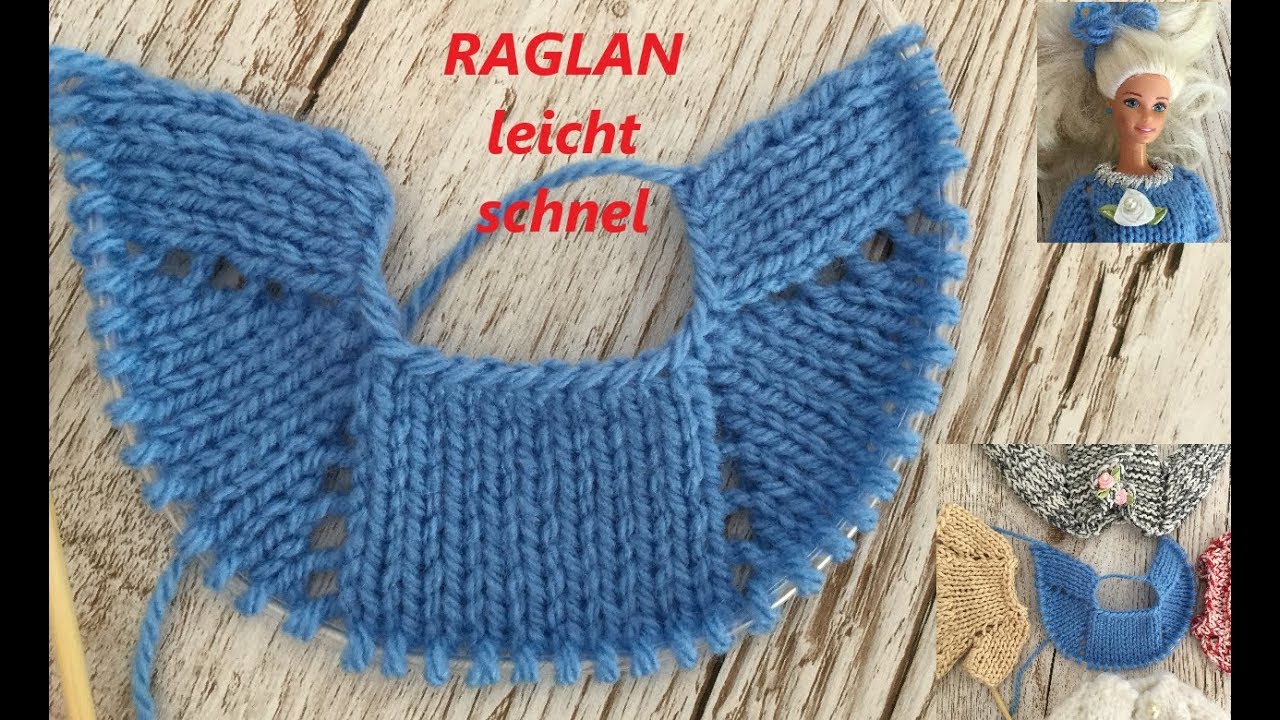Raglan  Muster stricken Barbie Kleider -  selber machen Kleider stricken
