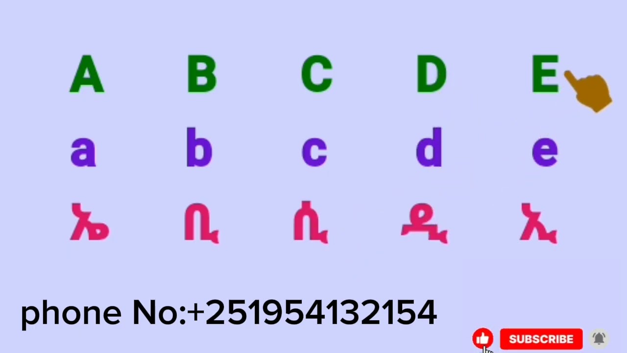 የእንግሊዘኛ አልፋቤቶች በአማርኛ/English alphabets in amharic pronounsation/