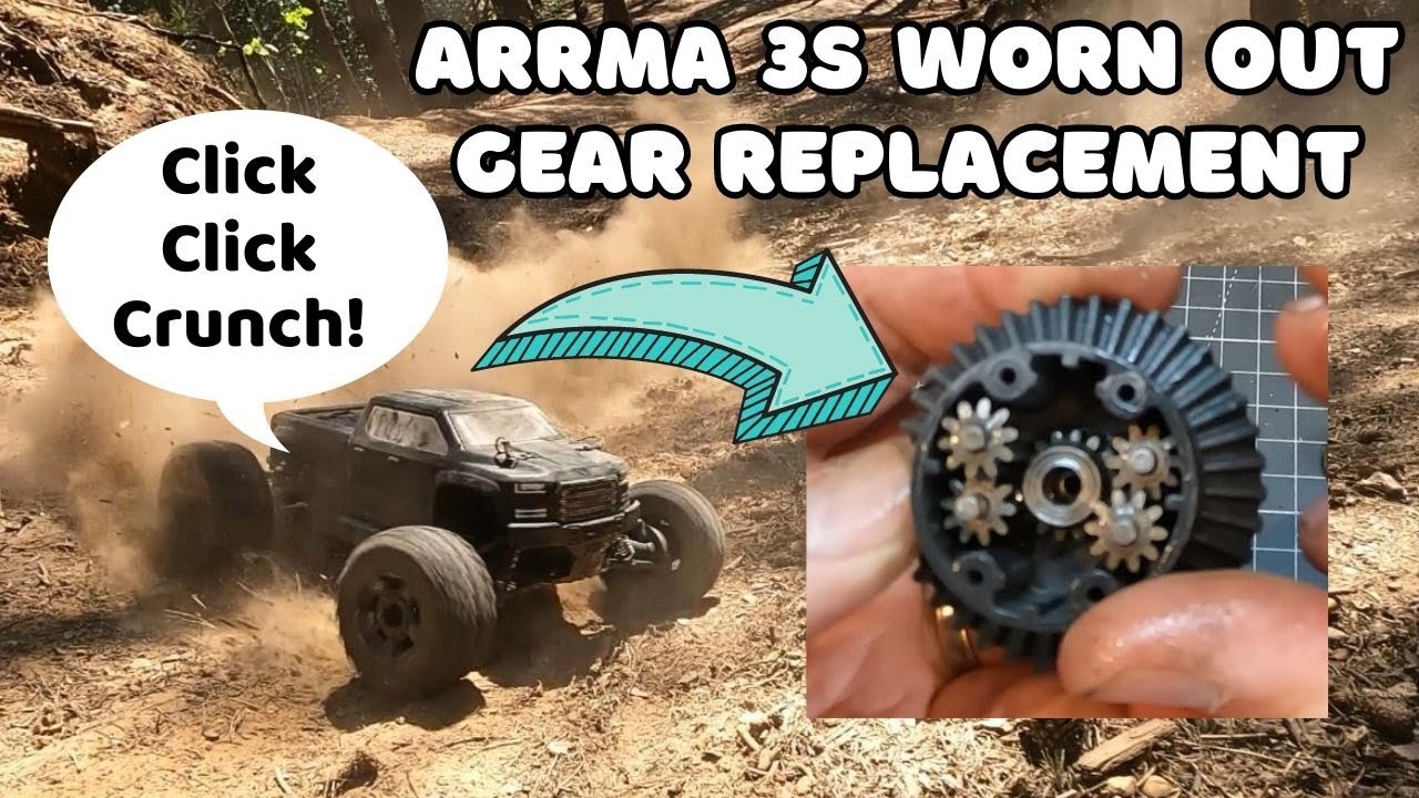 Arrma 3s Differential Ring Gear and Input Gear Replacement. Parts AR310872, ARA311031. Granite etc.