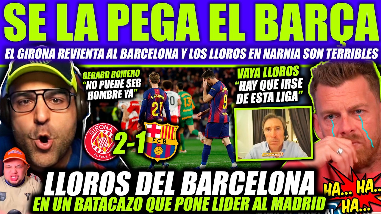 🔥 JOTA JORDI RABIOSO EL GIRONA REVIENTA AL BARCELONA 2-1 GERARD ROMERO A VOCES CONTRA EL ÁRBITRO
