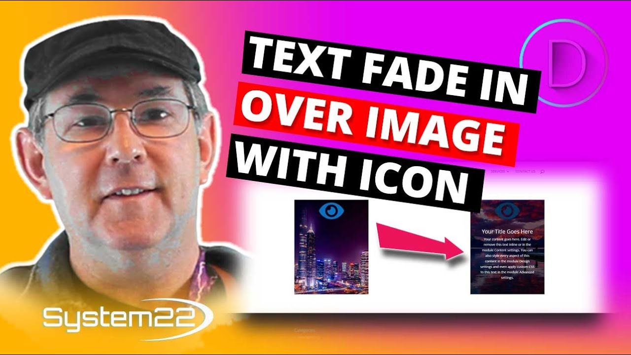 Divi Theme Text Fade In Over Image With Icon 👍