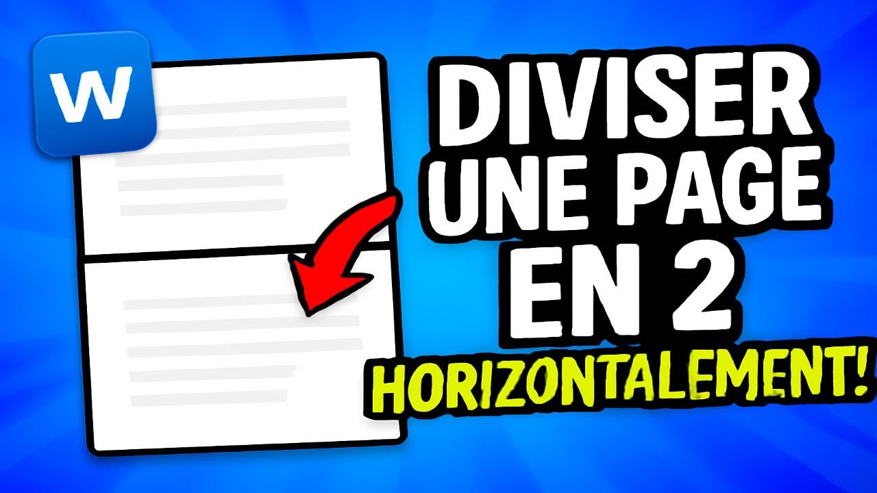 💻 Word: Diviser une page en 2 horizontalement 📄 (Tuto Facile)
