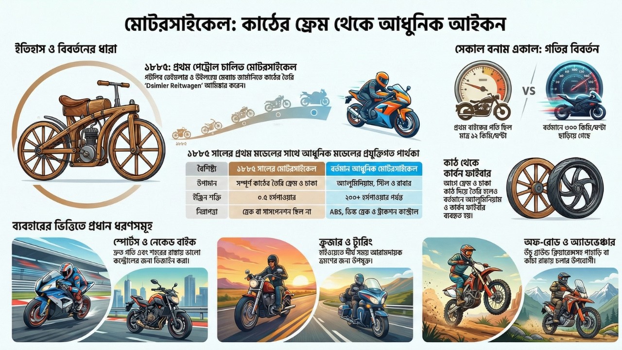 Motorcycle History Bangla | কাঠের ফ্রেম থেকে আধুনিক সুপারবাইক পর্যন্ত যাত্রা
