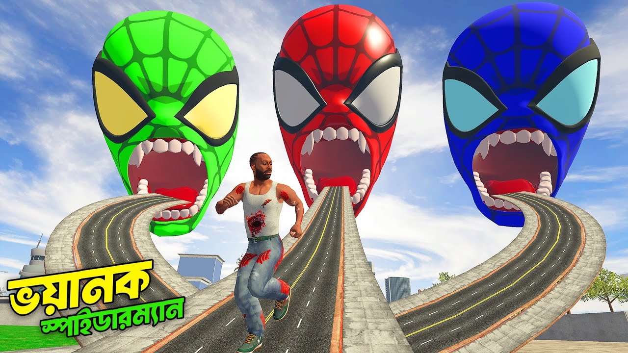 ভয়ানক Longest Road To Colorful Spider-Man Head Vs Franklin কে জিতবে😨 | horror game - GTA 5 !!