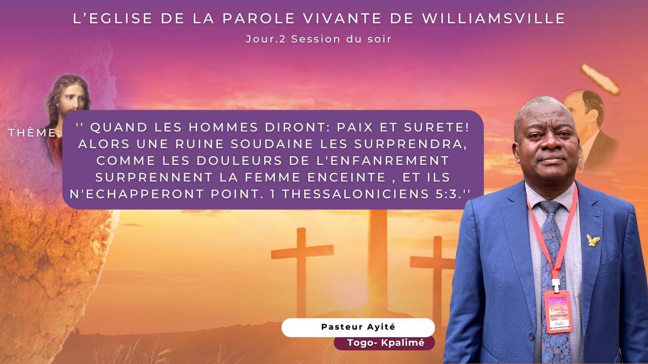 PAIX ET SURETE! ALORS UNE RUINE SOUDAINE...N'ECHAPPERONT POINT. /Pasteur Luis Danda