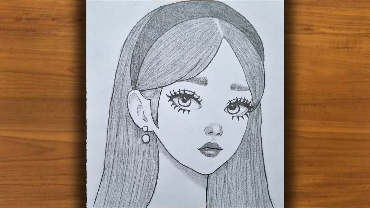 Beautiful Girl With Beautiful Eye Drawing | Girl Eye Drawing | How to Draw A Girl Face