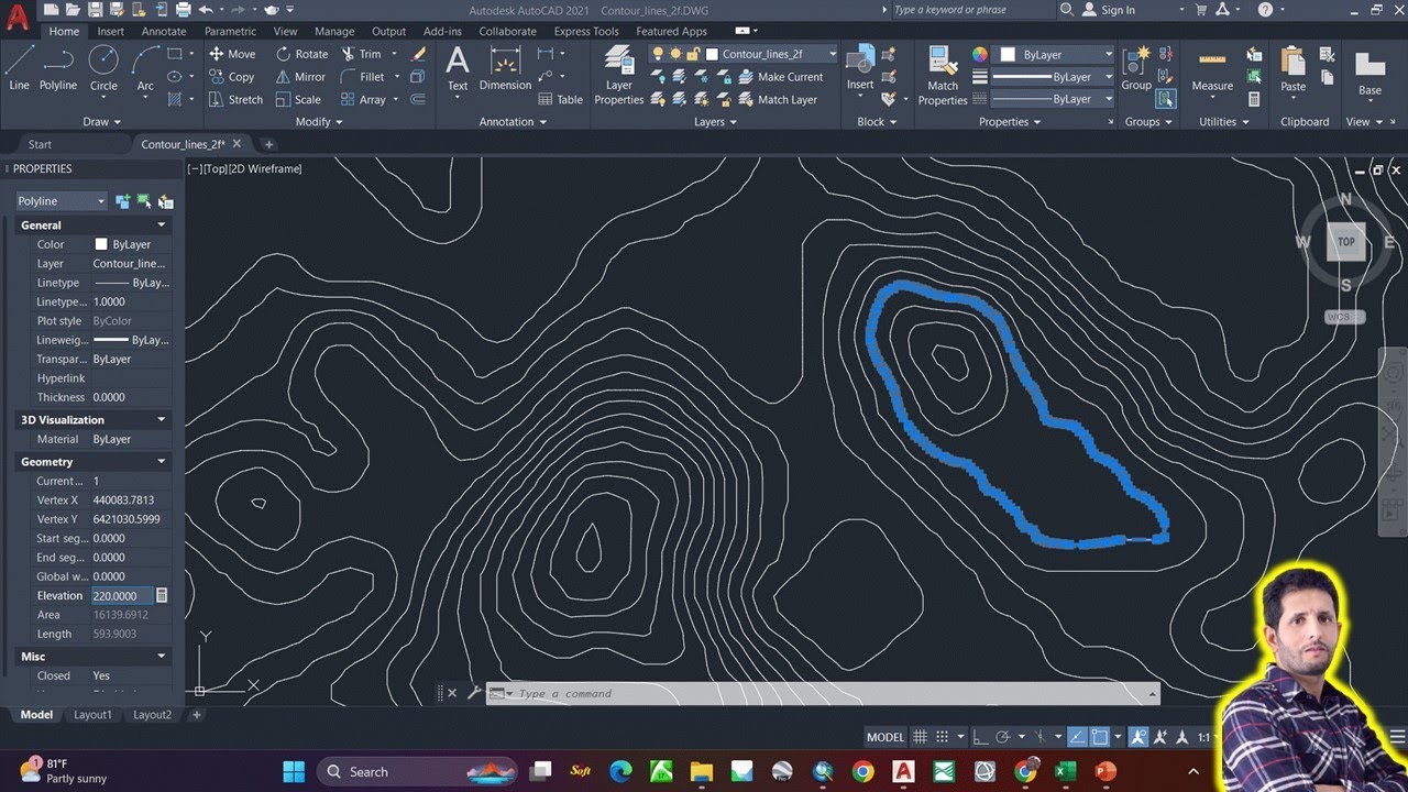 How to assign elevations to topographic polylines contour in AutoCAD