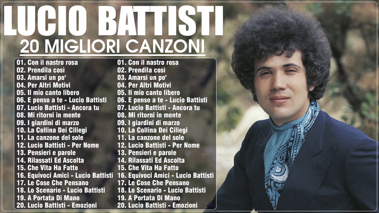 I grandi successi dei Lucio Battisti - Lucio Battisti canzoni famose - Lucio Battisti Mix