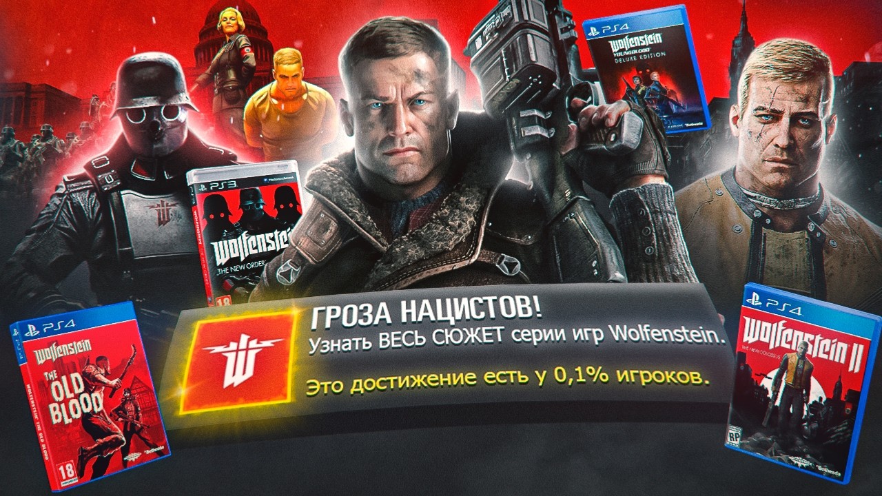ВЕСЬ СЮЖЕТ серии игр Wolfenstein! (ну... почти)
