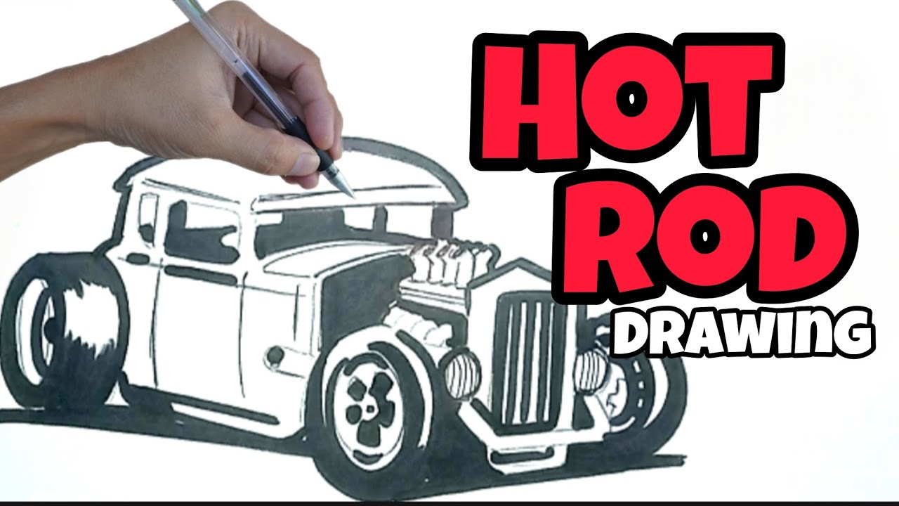 How to draw a Classic Hot Rod