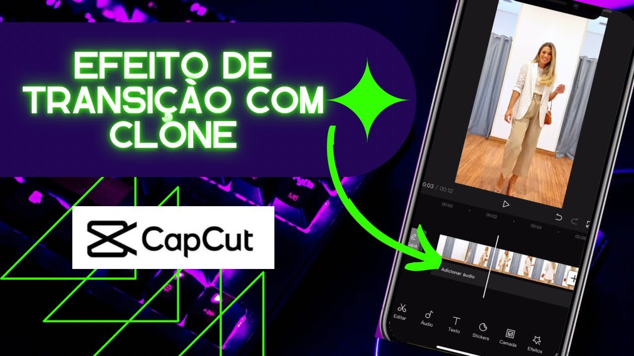 Tutorial CapCut - Como fazer efeito de transi&ccedil;&atilde;o com Clone no CapCut #Capcutnapratica