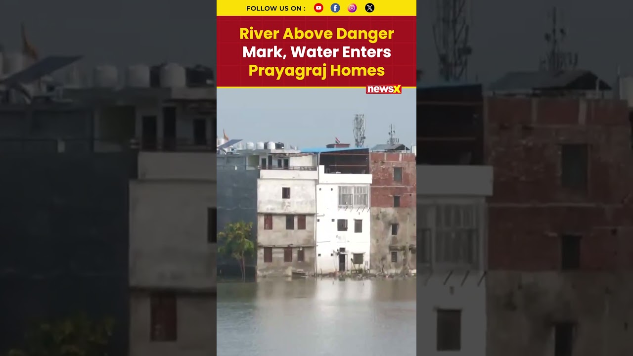 #flood | UP Flood Alert as Prayagraj River Surpasses Danger Mark #shorts #uttarpradesh #trending
