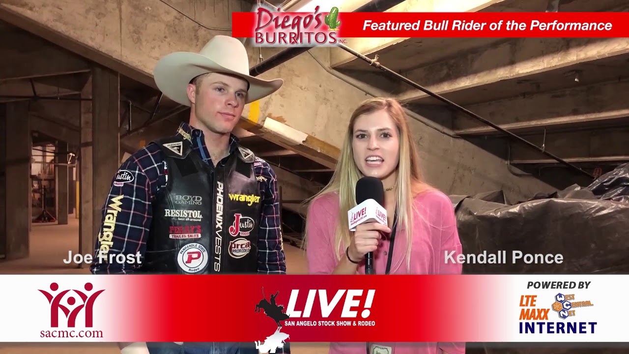 Bull Rider Joe Frost at the 2018 San Angelo Rodeo