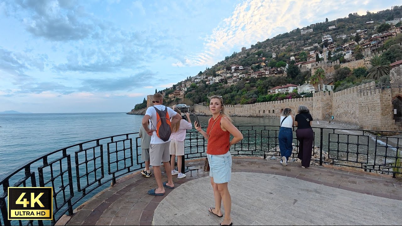 Alanya Harbour & Red Tower Walking Tour | Antalya Turkey | [4K HD]