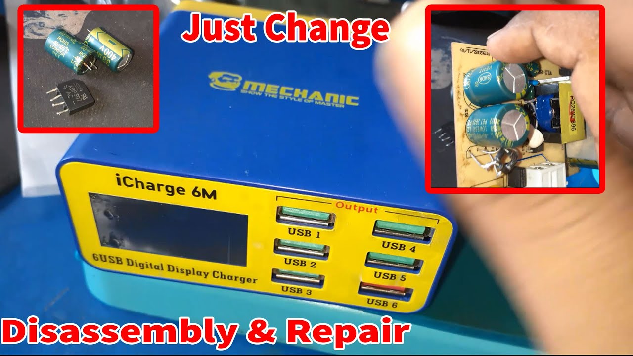 how to disassemble & Repair icharge 6m, How to servicing iCharge 6m, USB 6m port repair, 6m port usb