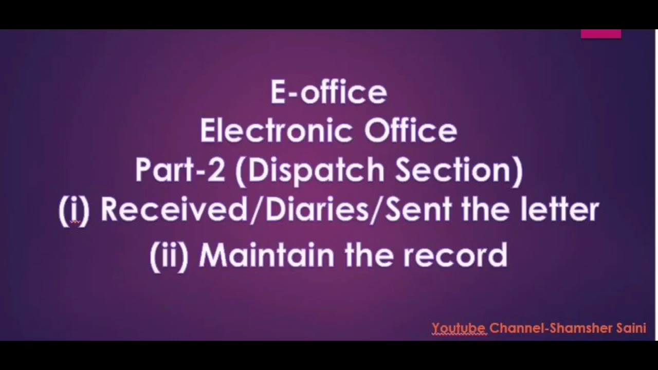 E office training Part-2 work of Dispatch Section #eoffice #dopt #MOF