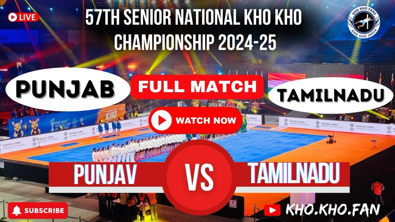 Punjab vs Tamilnadu 57th senior national Kho Kho championship 2024-25 #khokho #sports