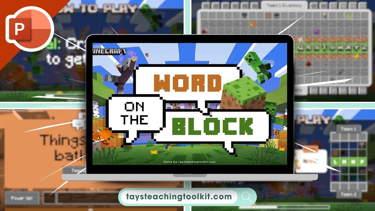 MINECRAFT WORD ON THE BLOCK | Free PowerPoint Game for ESL, EFL, and Foreign Languages