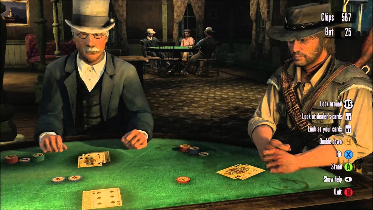 Xbox 360 Walkthrough - Red Dead Redemption - The First Blackjack Game In Thieves Landing