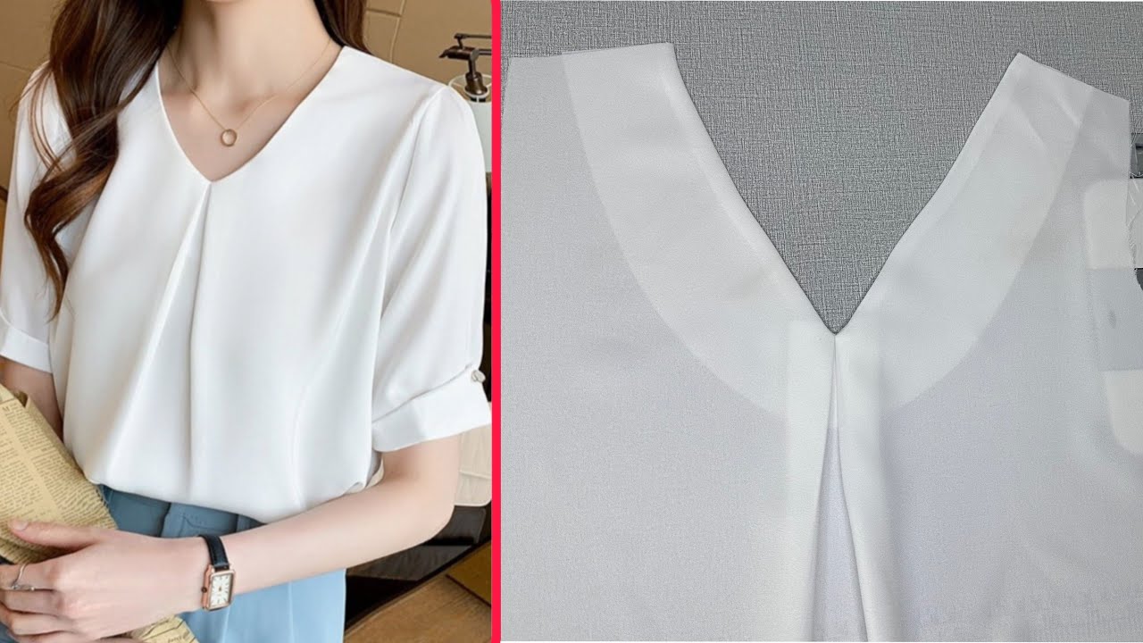 Easy and Nice V neck Design Sewing for beginners