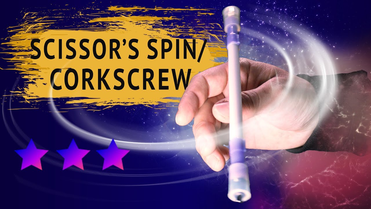 Scissor's Spin & Corkscrew - pen spinning tricks tutorial