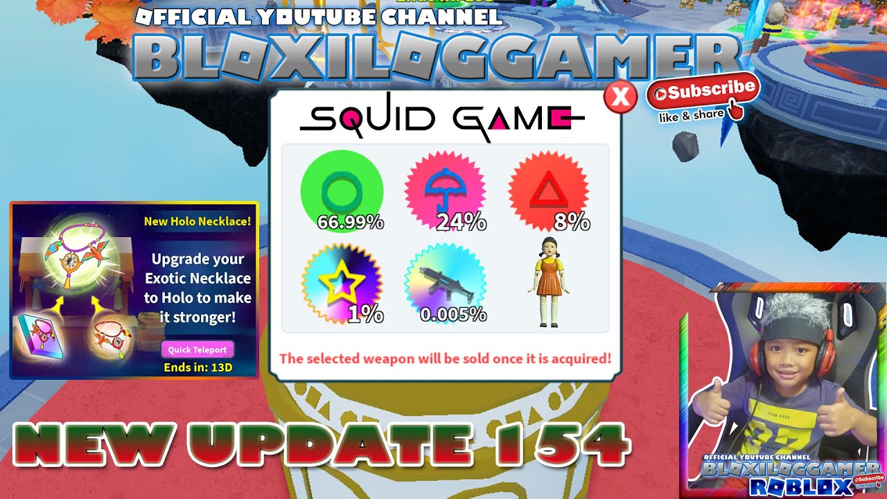 New Update 154 Squid Game Weapon Fighting Simulator | Bloxiloggamer