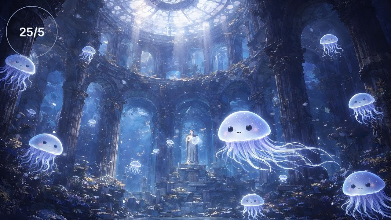 Deep Jelly 🍅 Pomodoro 25/5 Live |Deep Jelly's Underwater Temple |Focus Study Session