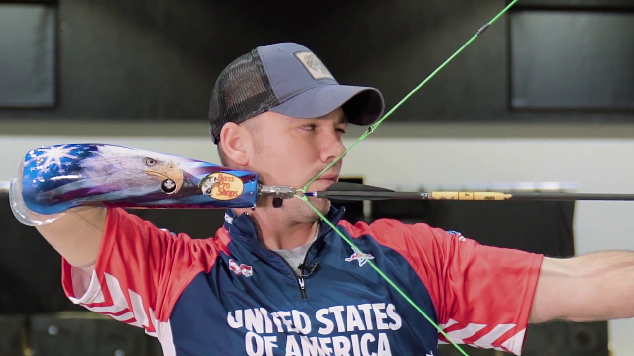 Lance Shooting a Compound Bow with a Prosthetic