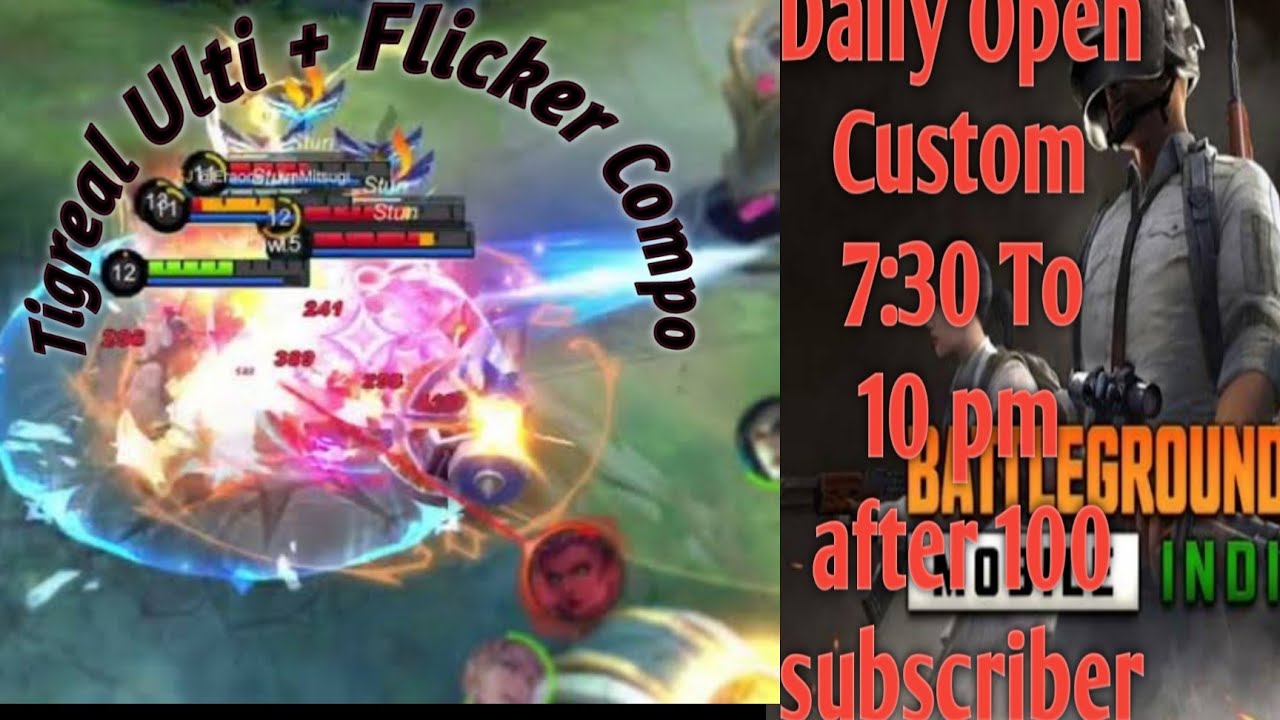 How To Use Tigreal Ulti + Flicker Compo l Daily Open Custom room After 100 Subscriber #Noob Gamer