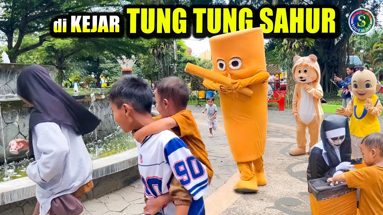 Lagu TUNG TUNG SAHUR | Badut Lucu Kejar Pengunjung Alun-alun Batu Malang
