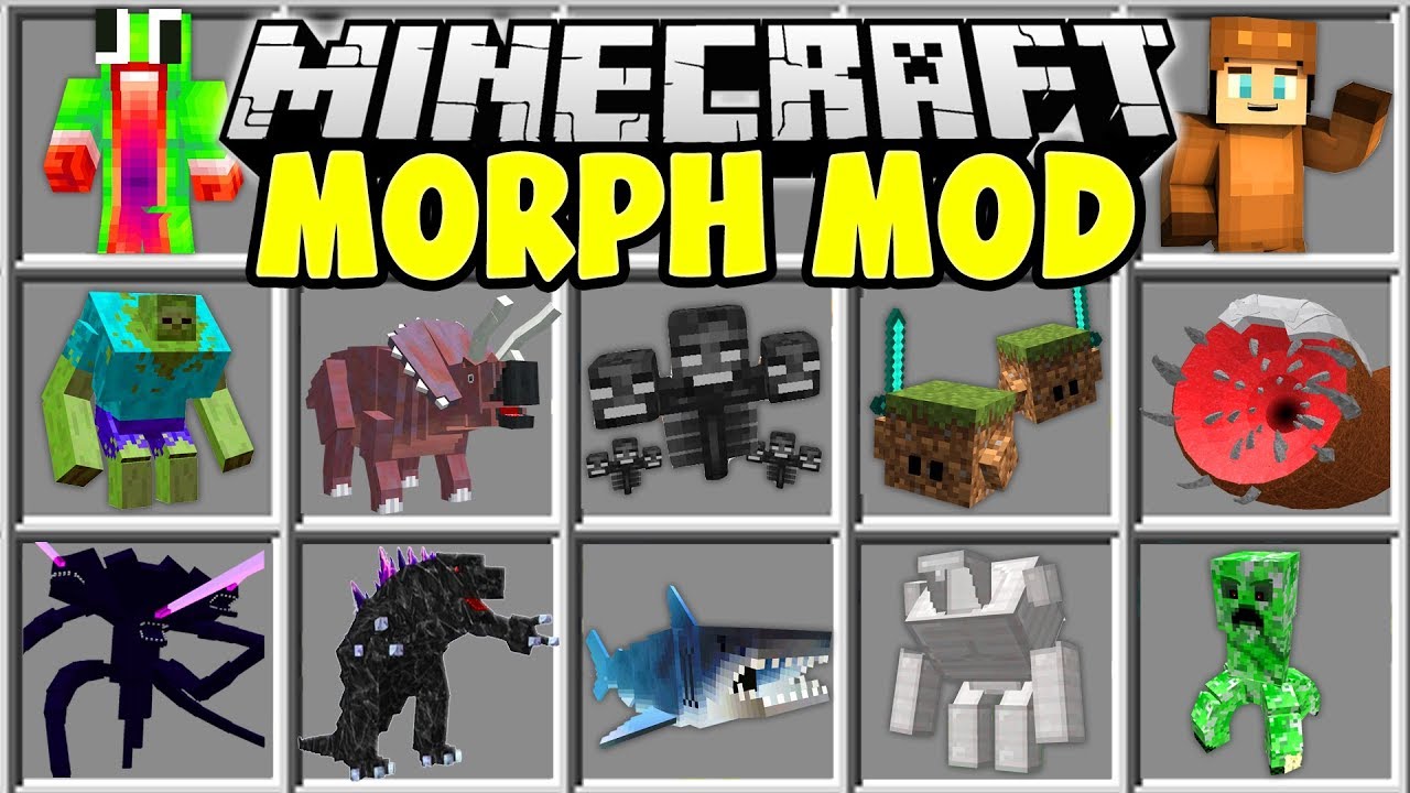 Minecraft MORPH MOD | ПРЕВРАЩАЙТЕСЬ В ЛЮБОГО БОССА ИЛИ ЮТУБЕРА MINECRAFT!!